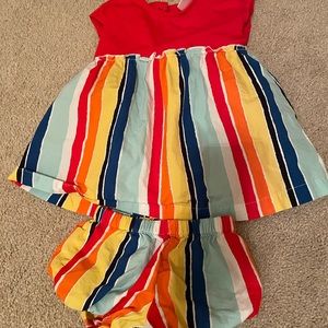 Rainbow dress set with matching underwear